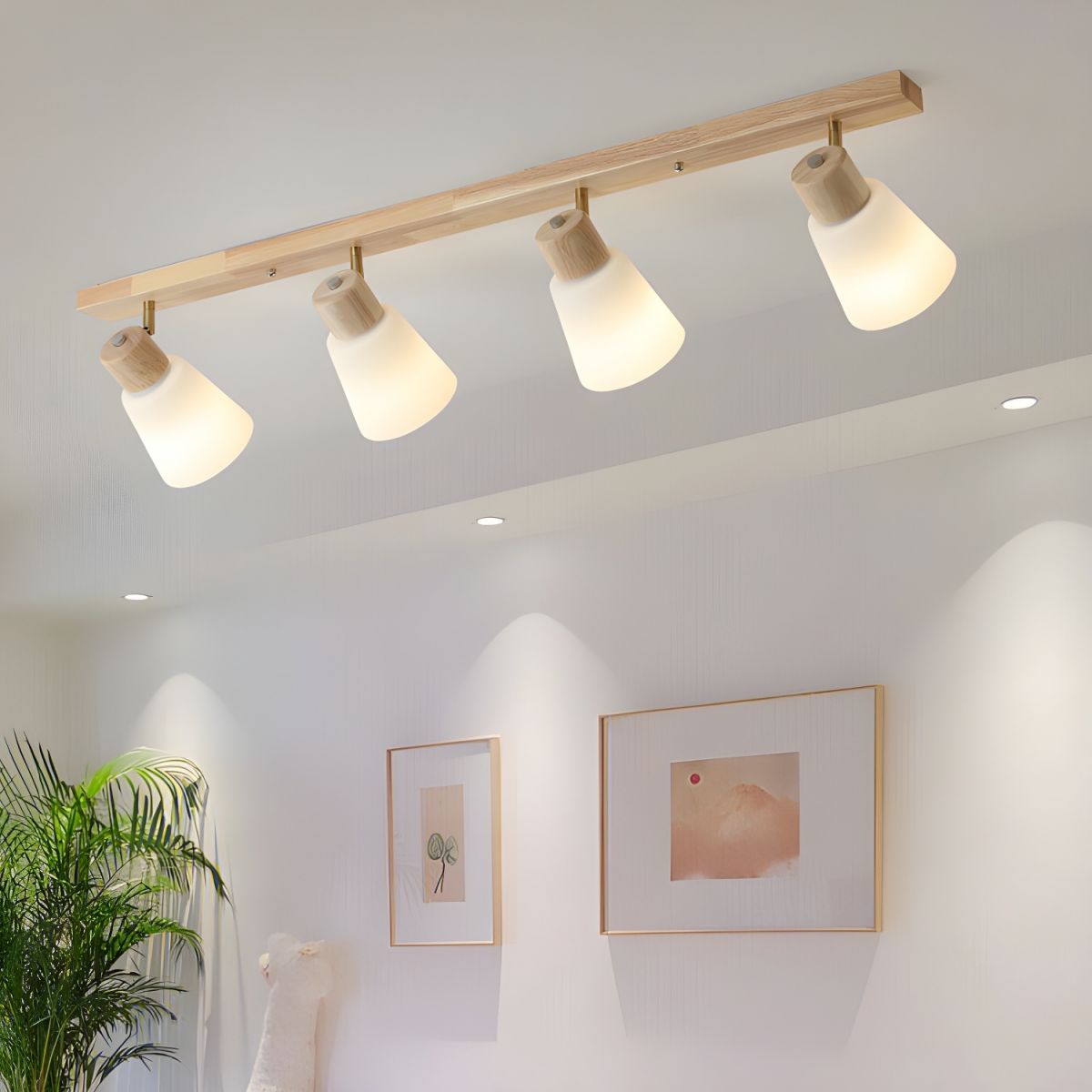 Wood Track Lighting - Modern Rotatable Minimalist Hallway Light