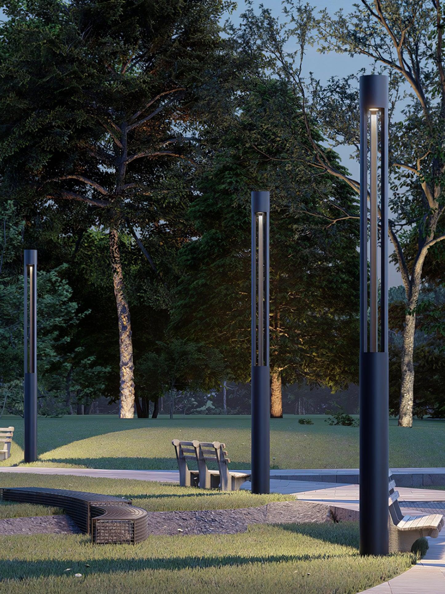 Modern Pole Outdoor Light - Geometric Post Garden Street Lamp