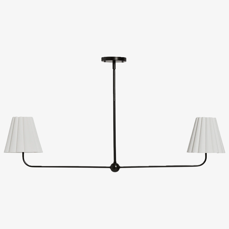 Ruffmeto Ruffled Shade Metal Frame Chandelier for Dining, Entry and Living Room