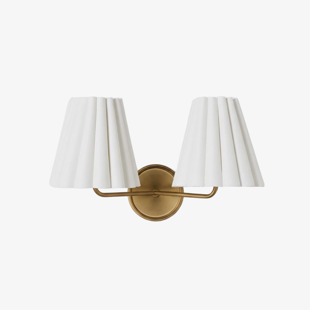 Ruffmeto Fabric Wall Sconce – Featuring Pleated Detailing on a Sculptural Metal Frame for Study or Hallway