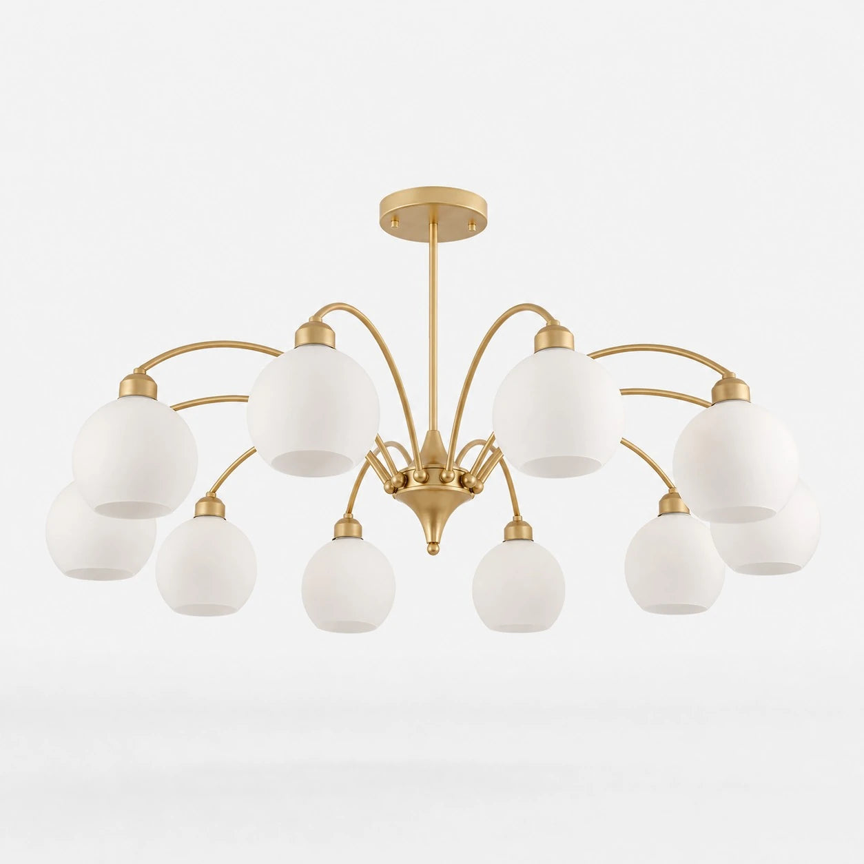 Gold 10-light glass globe chandelier