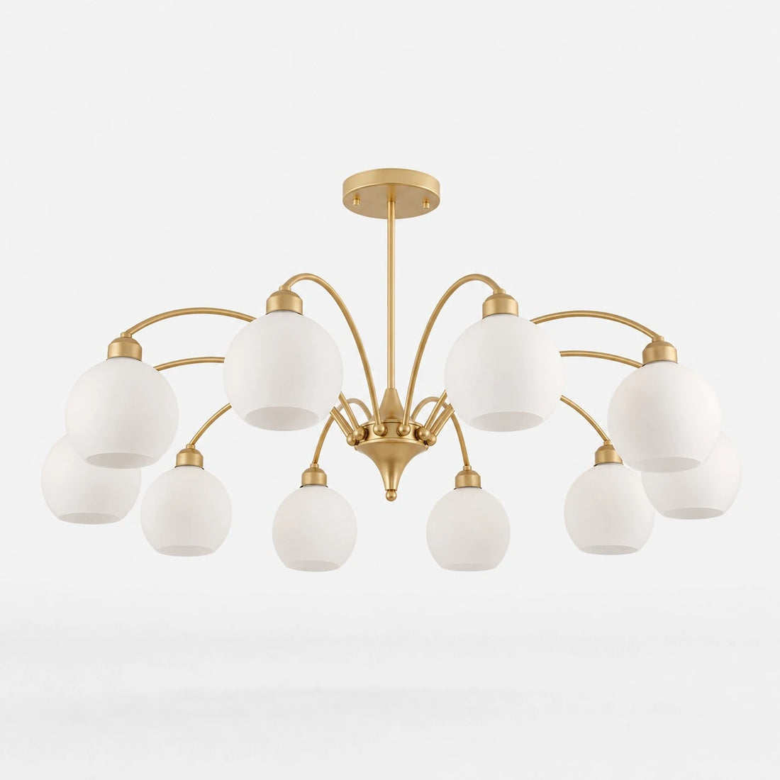 Gold 10-light glass globe chandelier