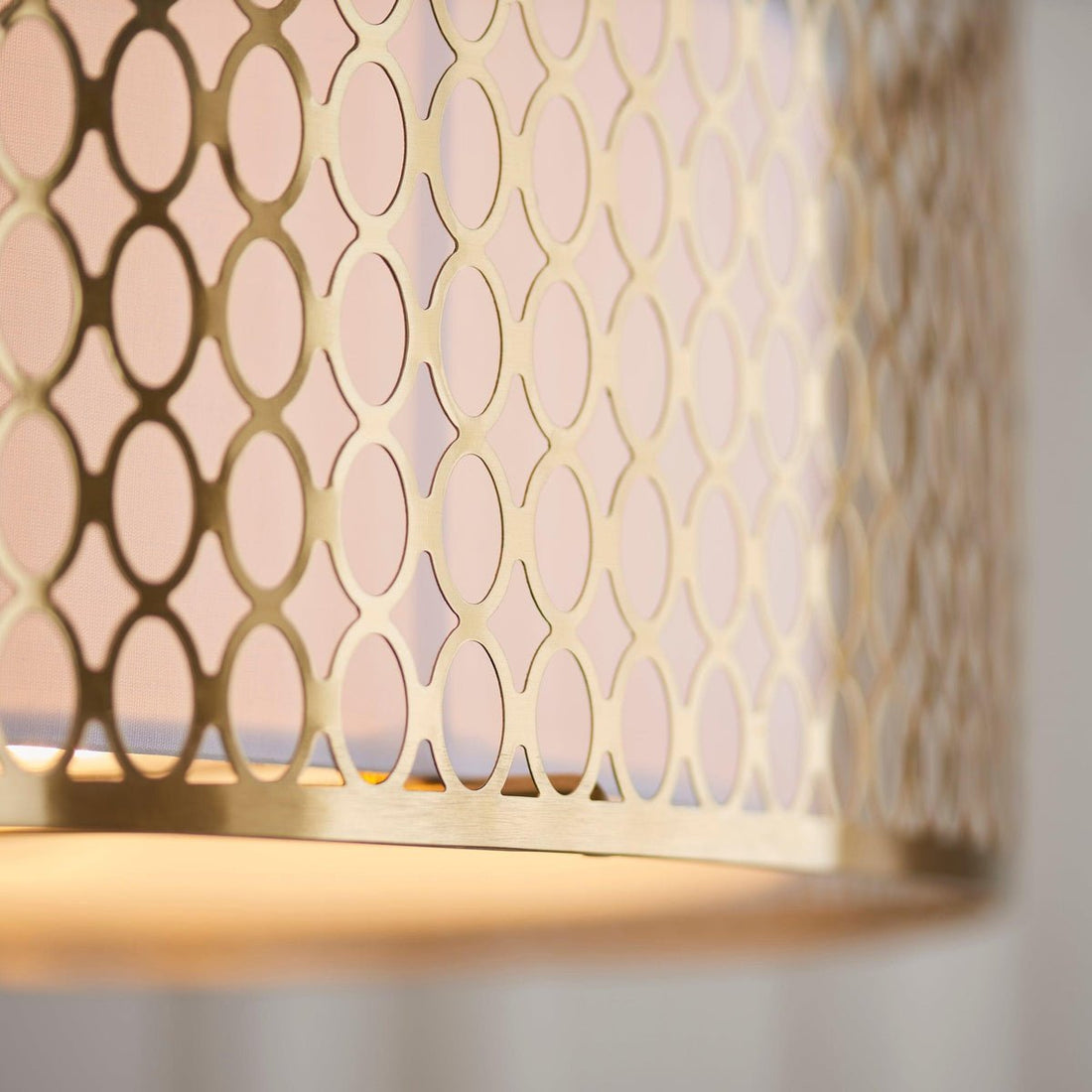 Liorin Geometric Mesh 3‑Light Flush Ceiling Light - Mesh Metal Lamp for Living Room or Hallway