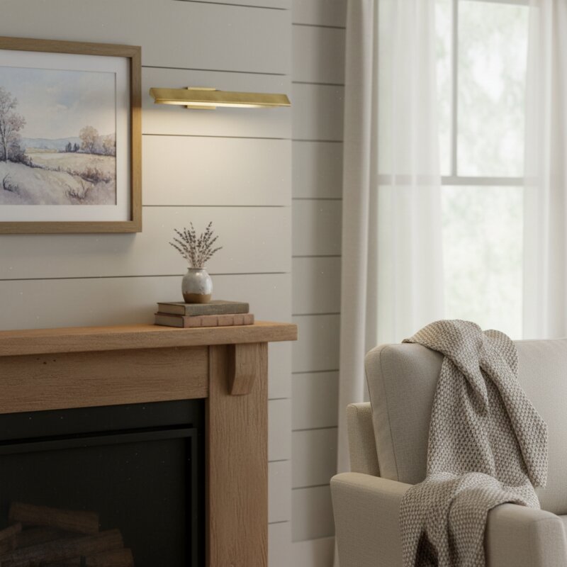 Libris Wall-Mounted Picture Light - Minimalist Linear Metal Frame for Artwork & Hallway
