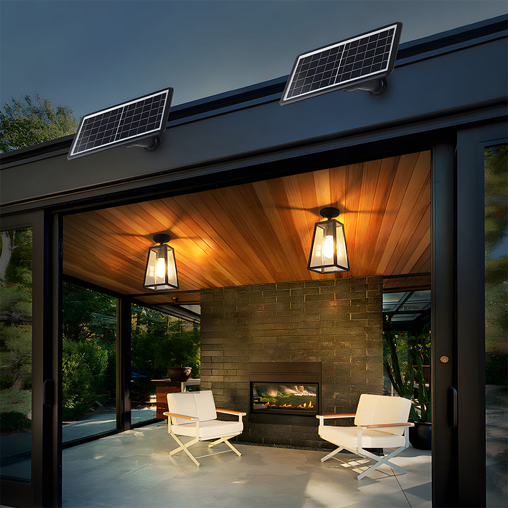 Weatherproof Ceiling Light - IP65 Vintage Black Outdoor Fixture