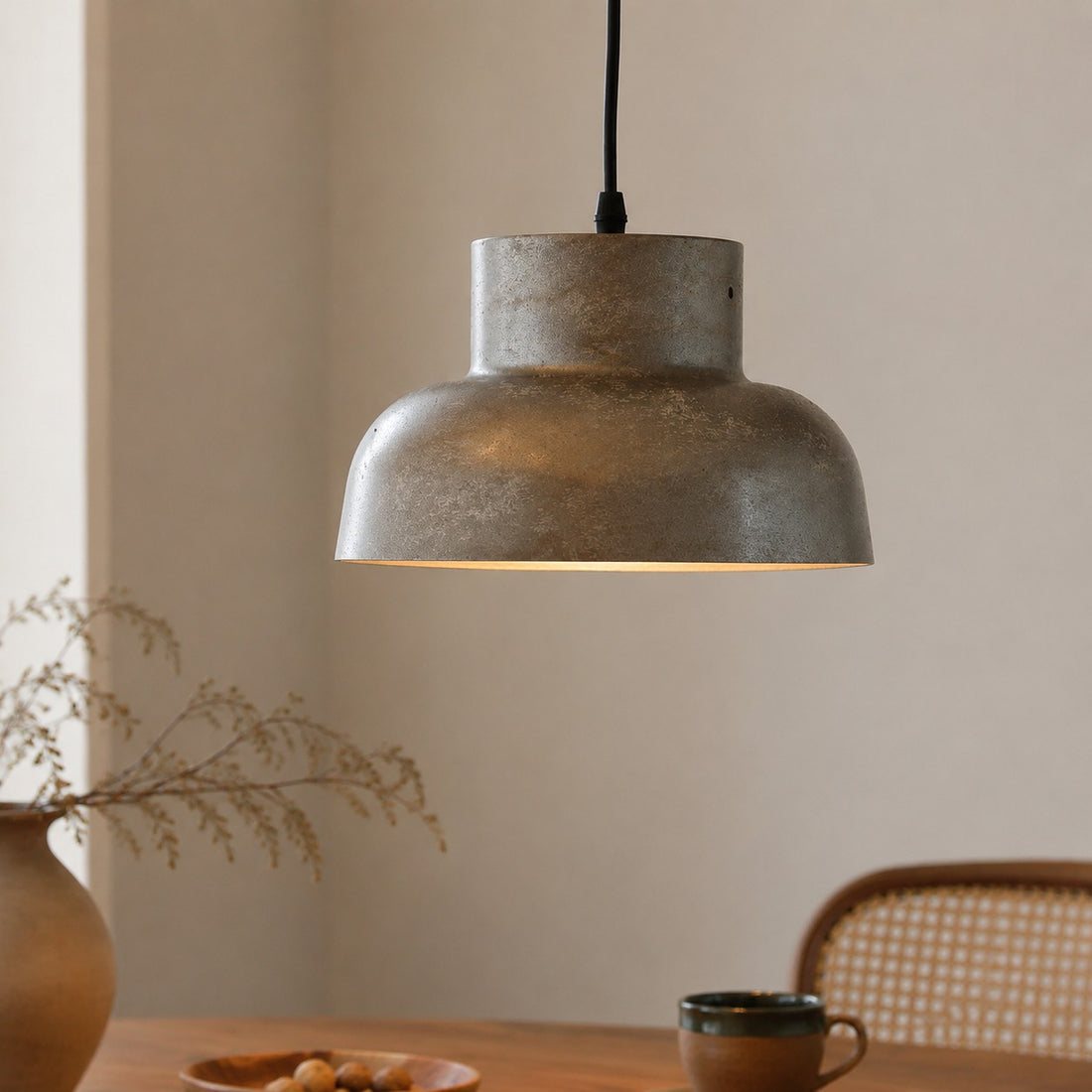 Aged Metal Industrial Pendant Light