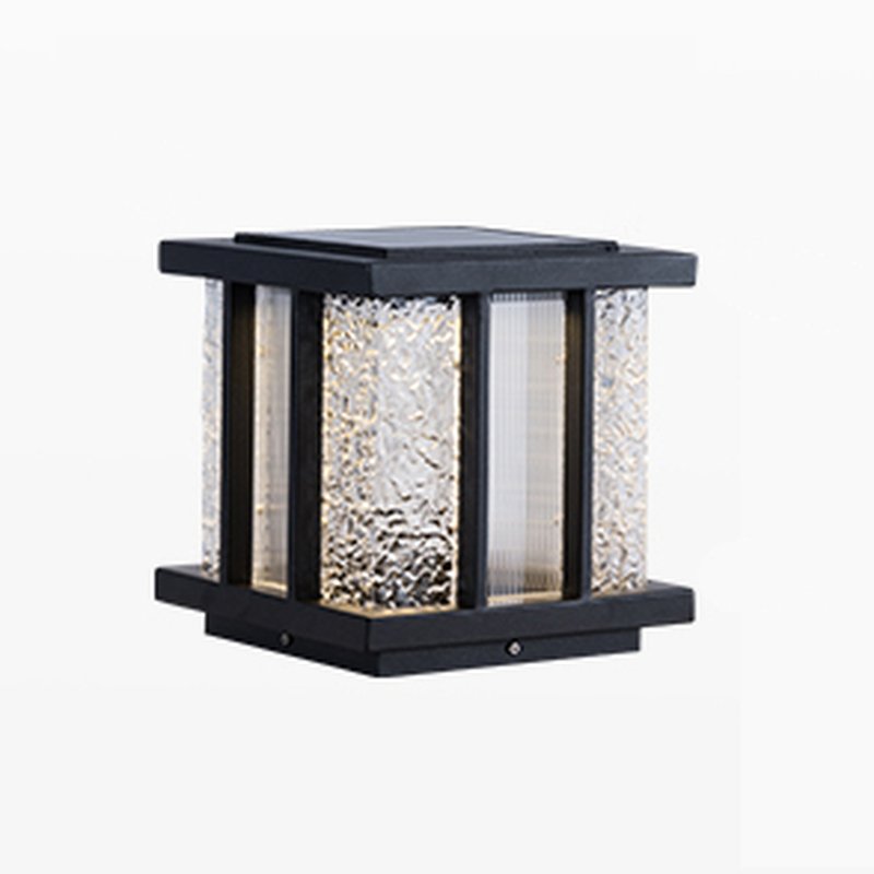 Solar Cube Outdoor Light - Modern Frosted Glass Pathway Lighting