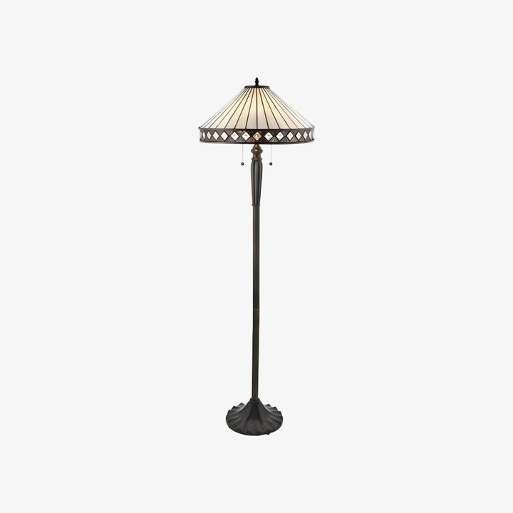 TF Fargo Geometric Art Deco Tiffany Floor Lamp for Living Room Corner Lighting
