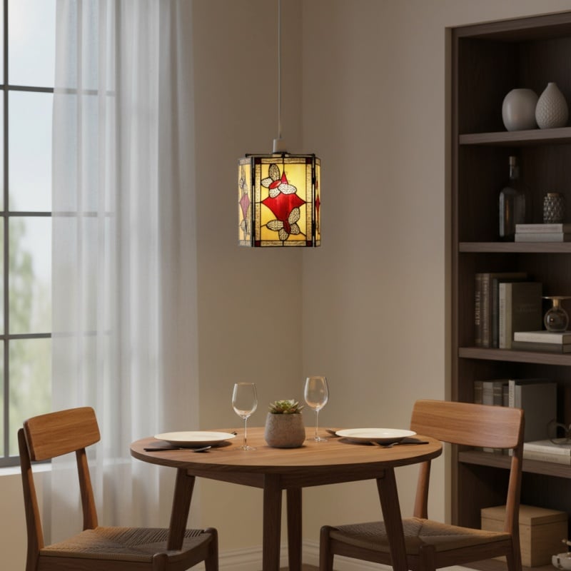 TF Butterfly Pendant Lamp — Artistic Stained Glass Pendant Light for Living Room or Bedroom