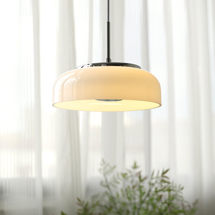 Nordic Glass Pendant Light - Bauhaus Bowl Shaped Lamp for Dining Room