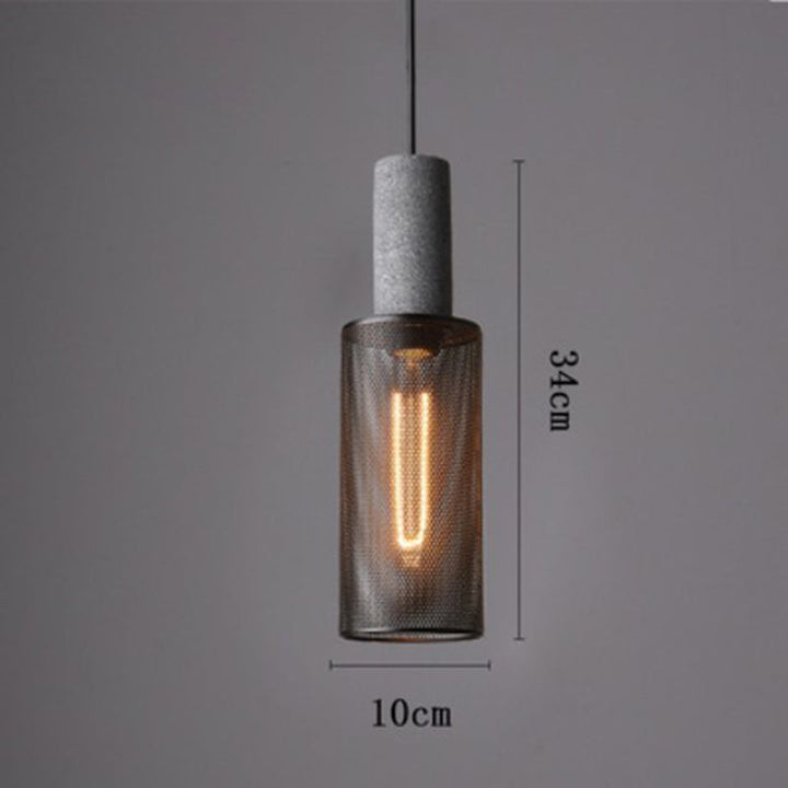 Iron Pendant Light - Modern Grey Industrial Hanging Lamp