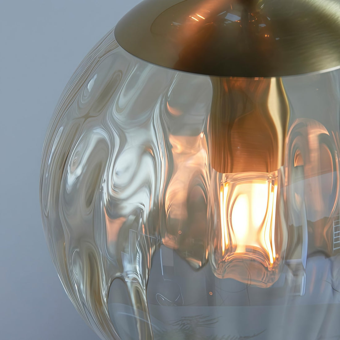 Tracian Dimpled Globes 3-Light Pendant Lamp – Sculptural Amber Lighting Ideal for Lounge or Entryway
