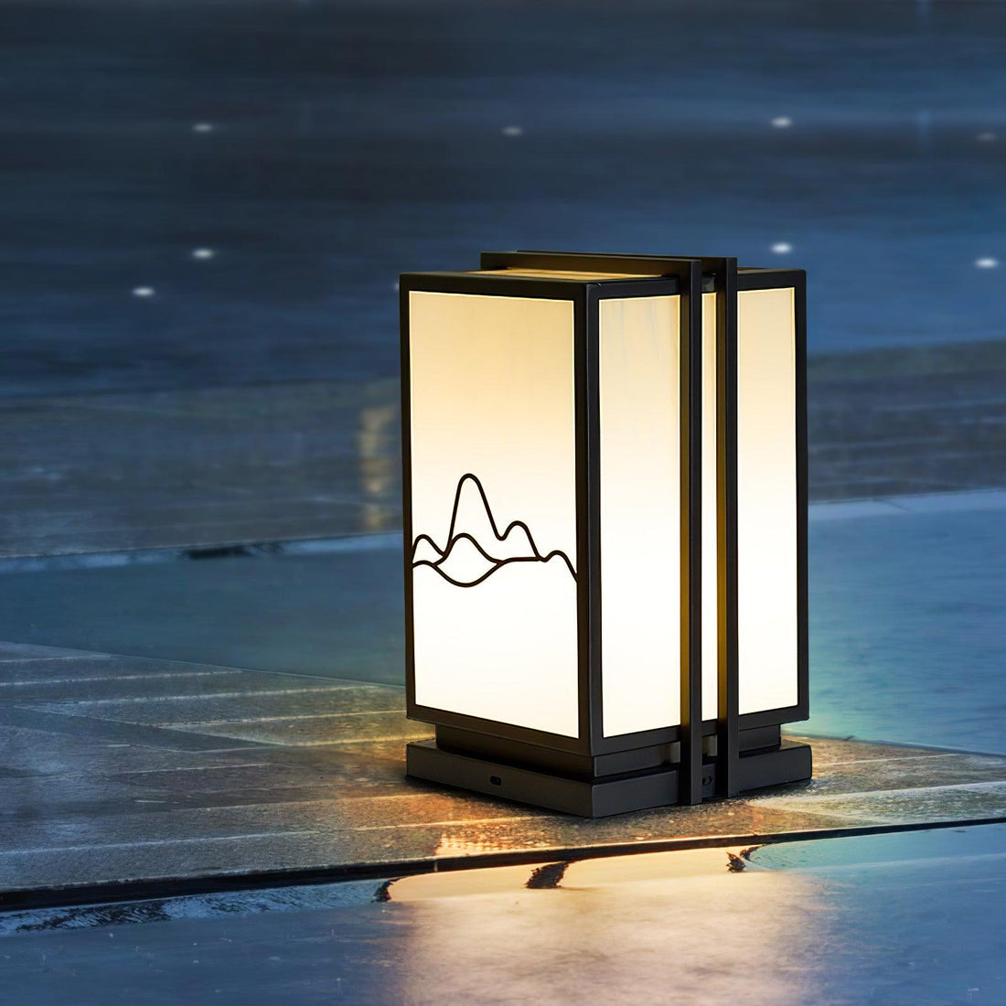 Mountain Outdoor Post Light - Stainless Steel Acrylic Minimalist Lamp