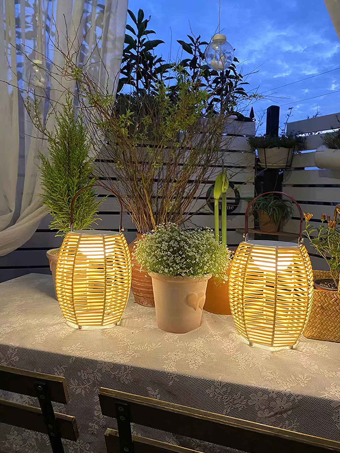 Lantern Built-in Battery Table Lamp - Portable Lamp for Bedroom
