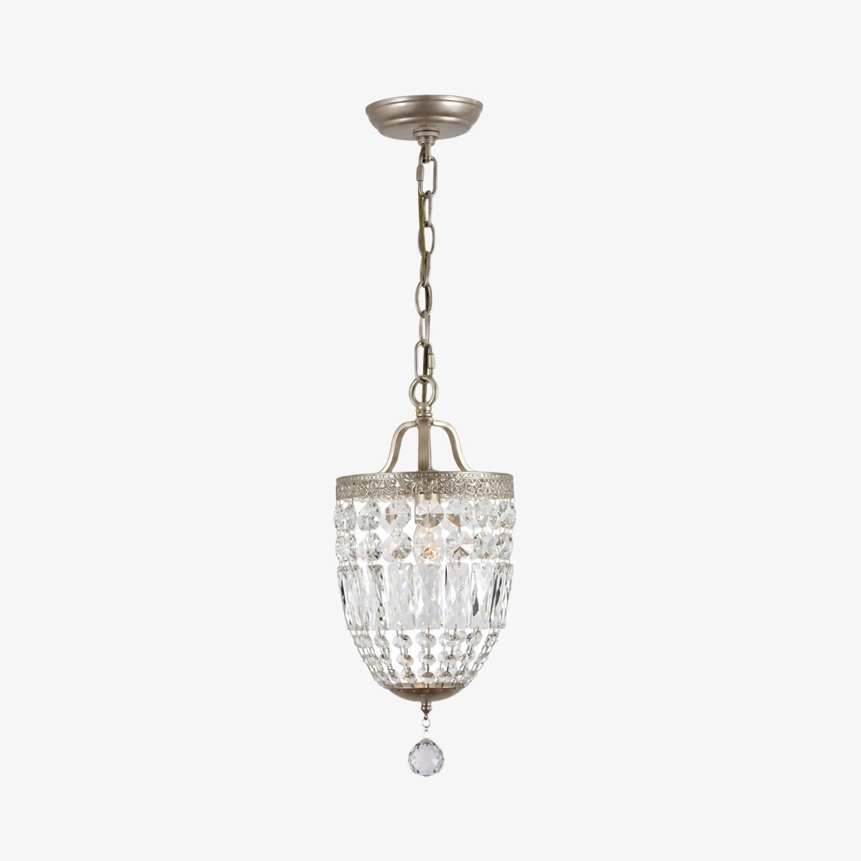 Faceted Crystal Cylinder Pendant Light