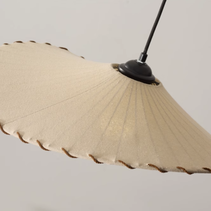 Wabi-Sabi Lotus Leaf Pendant Lamp – Fabric Light – Vintage Minimalist