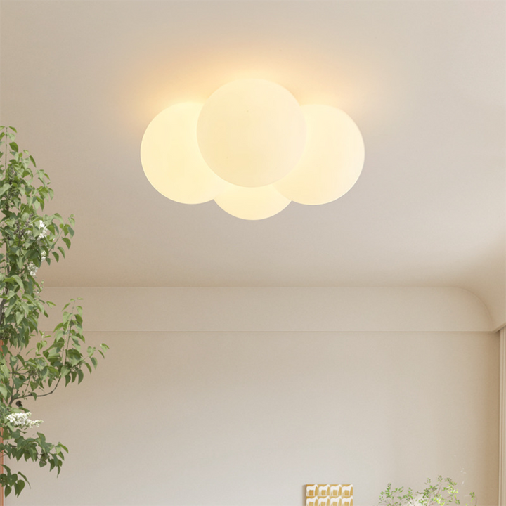Nordic Cloud Ball Ceiling Light - Warm LED Glow for Cozy Bedroom