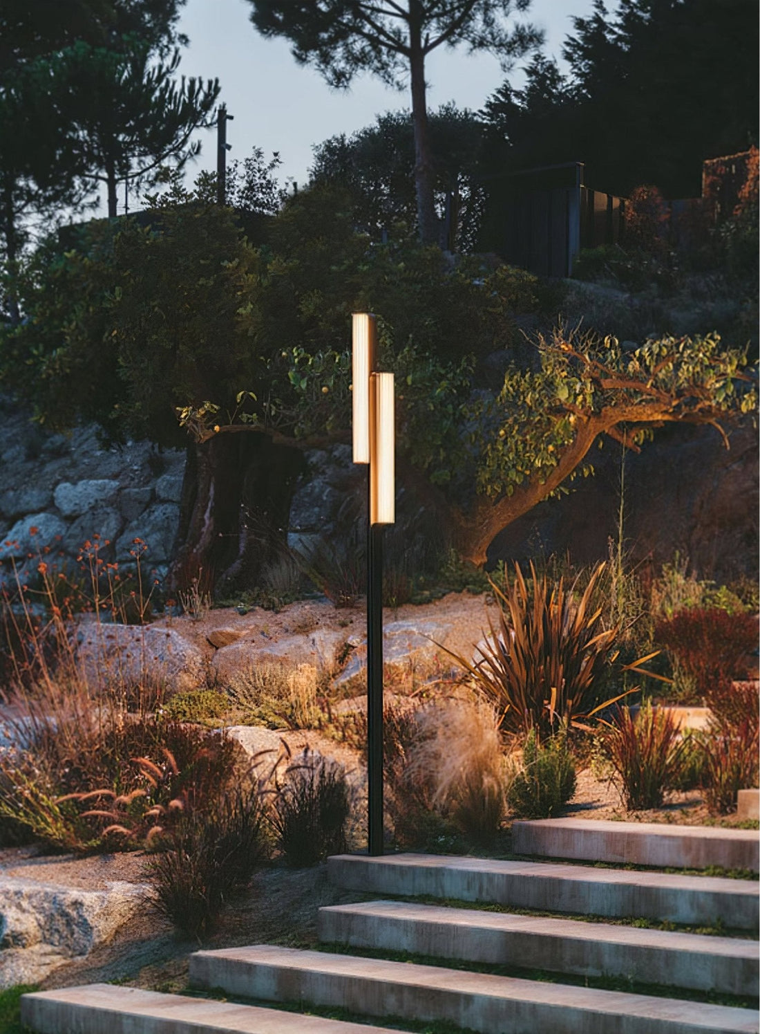 Outdoor Post Lamp - Modern Arc LED Light for Garden, Patio, or Walkway