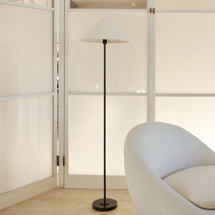 Diora Table & Floor Lamps - Linen Shade Modern Linear Style Sophisticated Accent