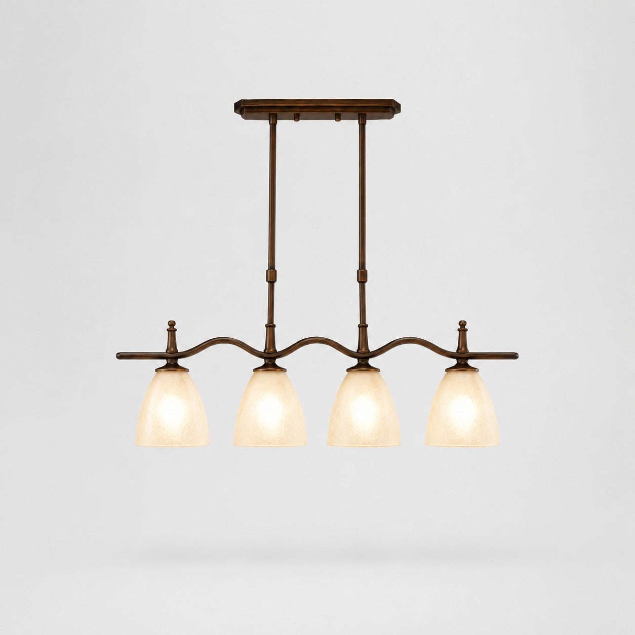 Vintage Linear Glass Pendant Fixture