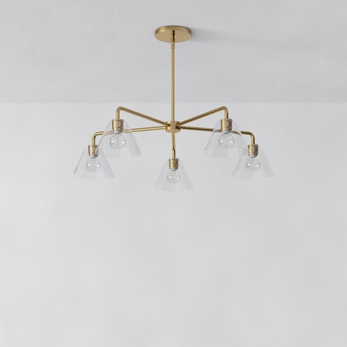 Conica Sculptural 5-Light Cone Chandelier - Modern Glass Lighting for Home