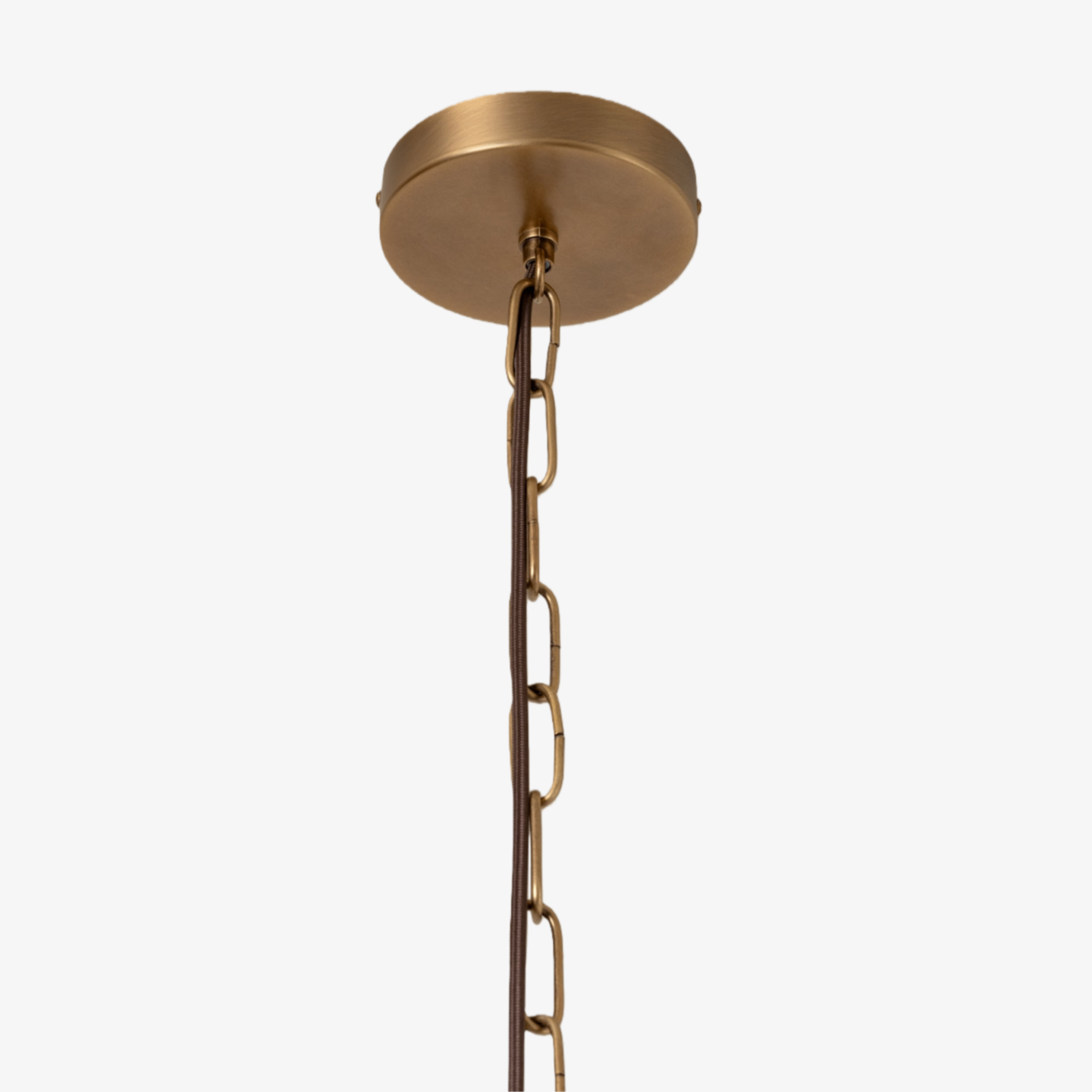 Loomis Tall Pendant – Textured Linen Shade Aged Brass Pendant for Dining Room and Kitchen