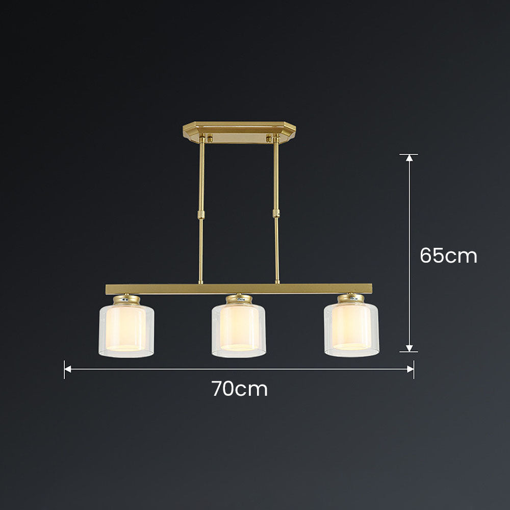 Kitchen Island Pendant Light - Modern Adjustable Height Glass Lighting