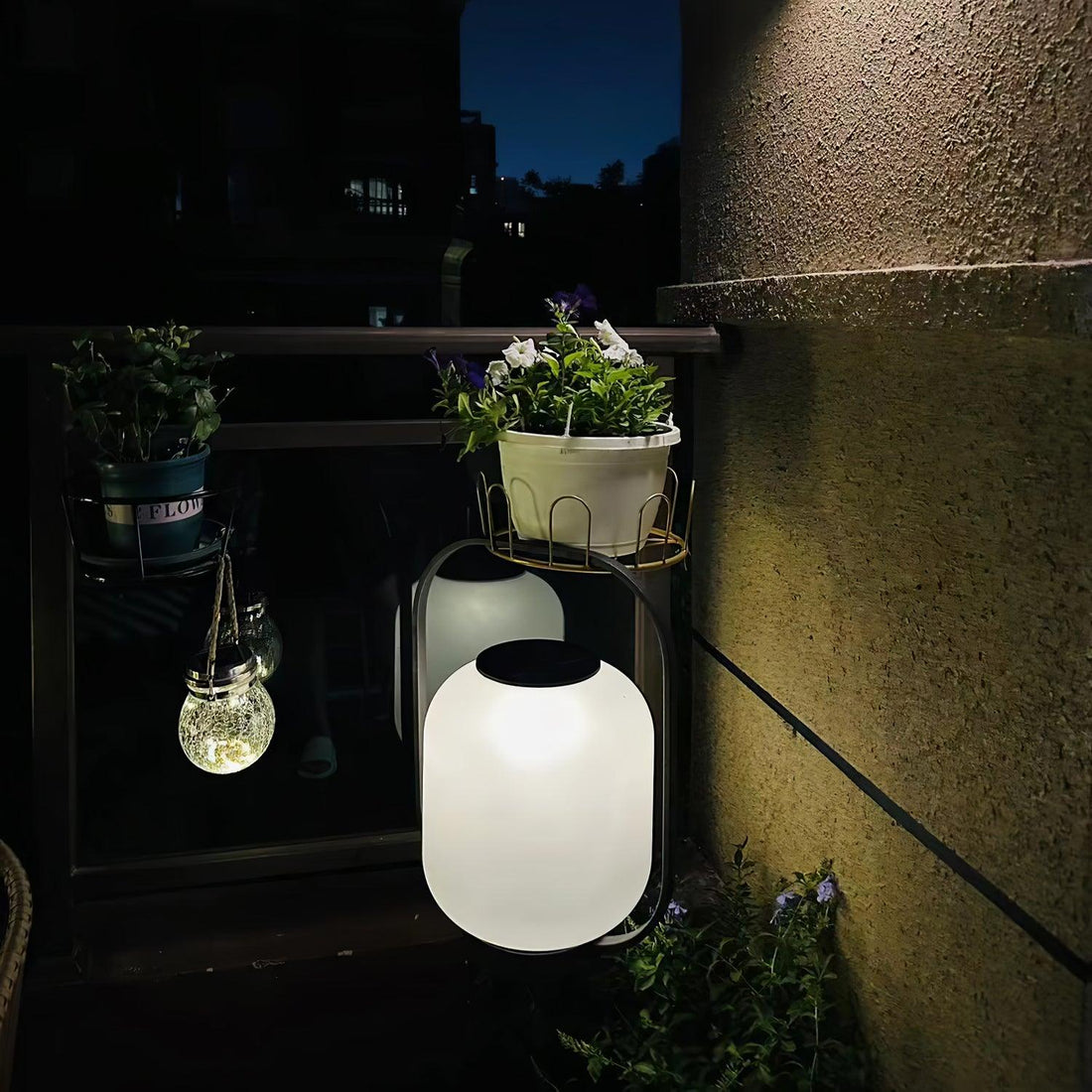 Tragbare Laterne Outdoor-Tischlampe - Wiederaufladbare Lampe für Balkon