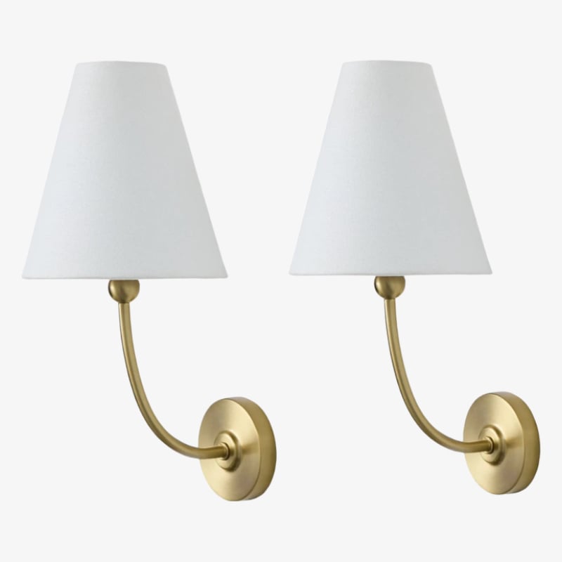 Roven Rechargeable Wall Sconce - Modern Cordless Fabric Shade for Bedroom