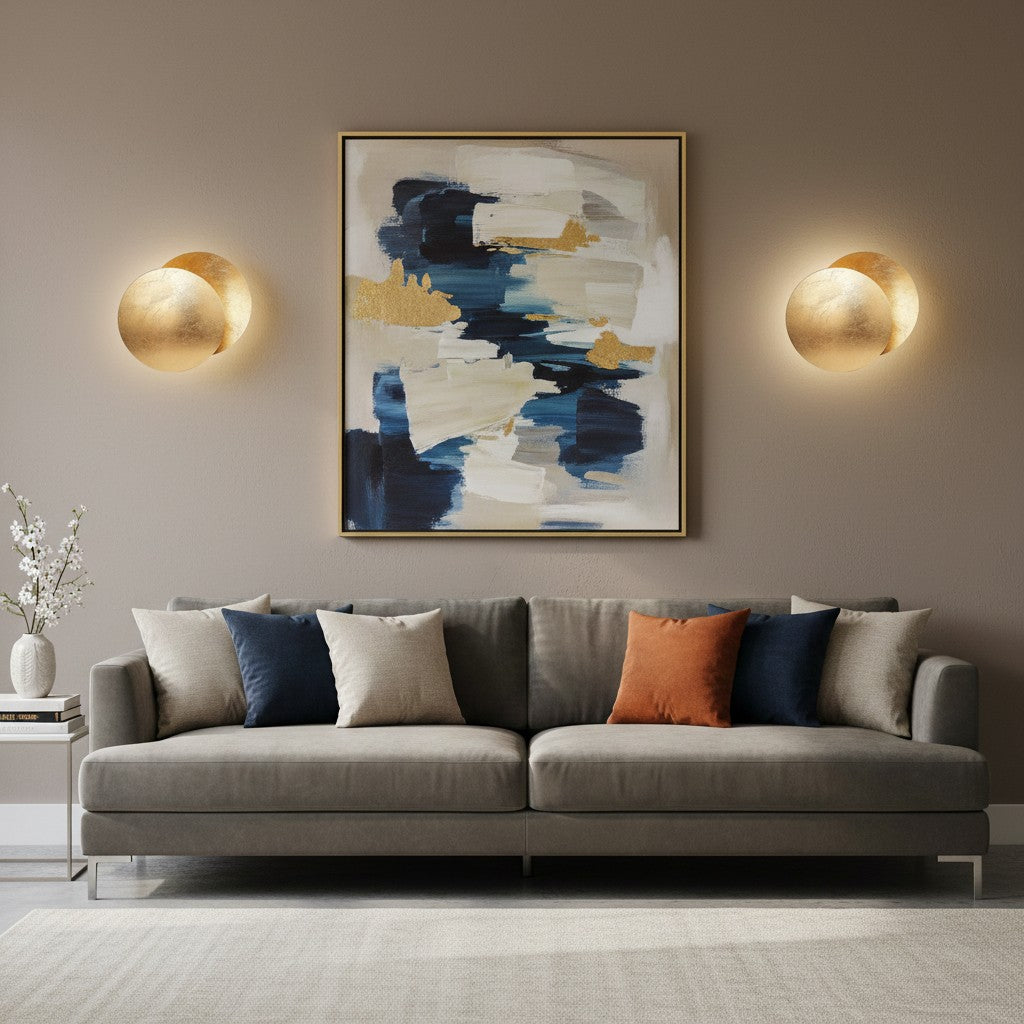 Discola Disc Wall Lamp – Modern Copper Halo Design with Circular Shade for Living Room or Bedroom N20
