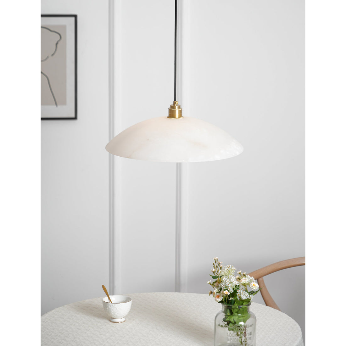 Plug-in-Hängeleuchte mit Naturstein
