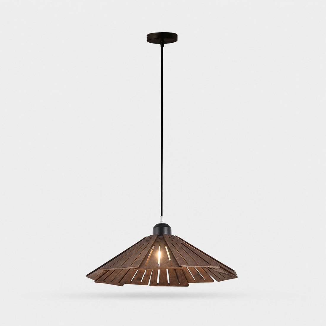 Walnut A style 40cm wooden pendant light
