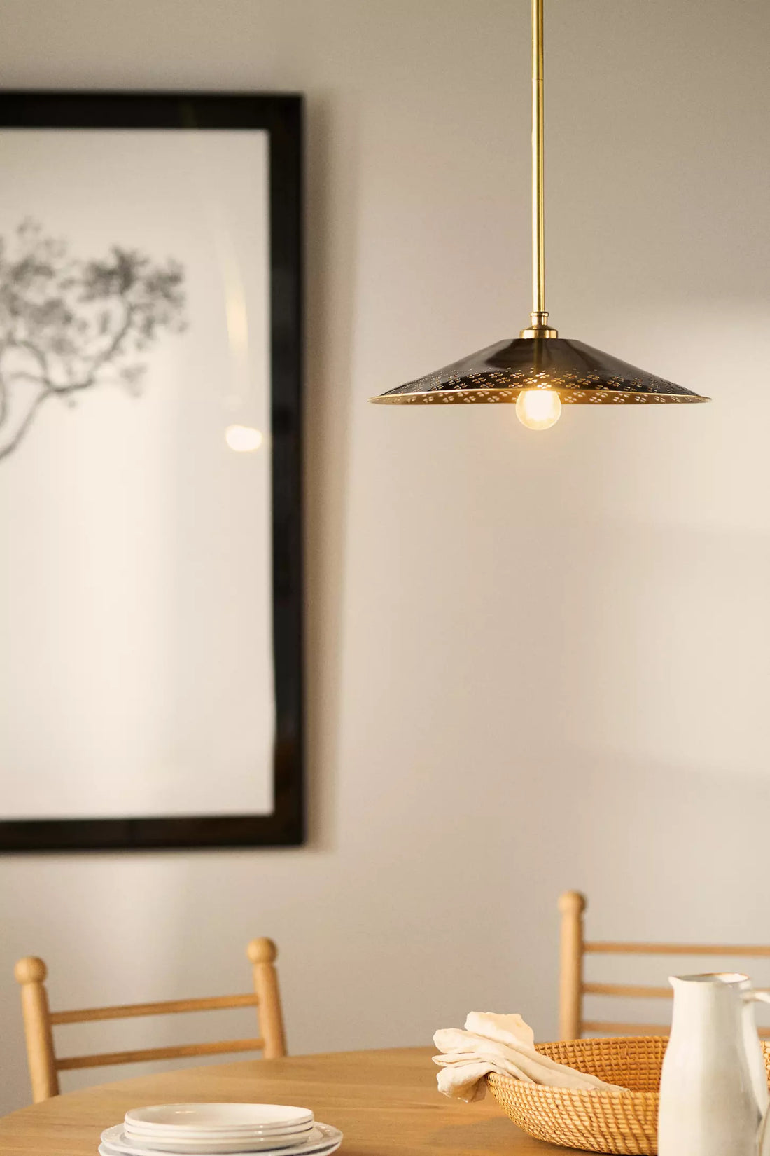 Auriglow Clover Cutout Pendant Lamp - Retro Brass Lamp for Dining Room