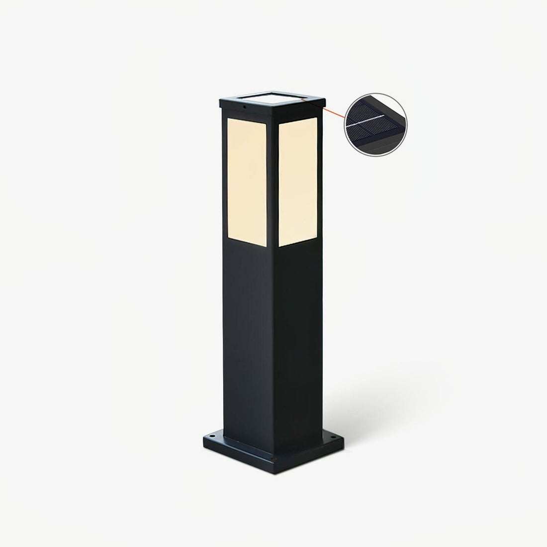 Modern Bollard Light - Solar Die-cast Aluminum Cylinder Outdoor Lamp
