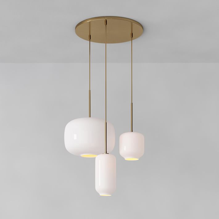 Lumivelle Pebble Glass Chandelier - 3-Light Modern Pendant Style