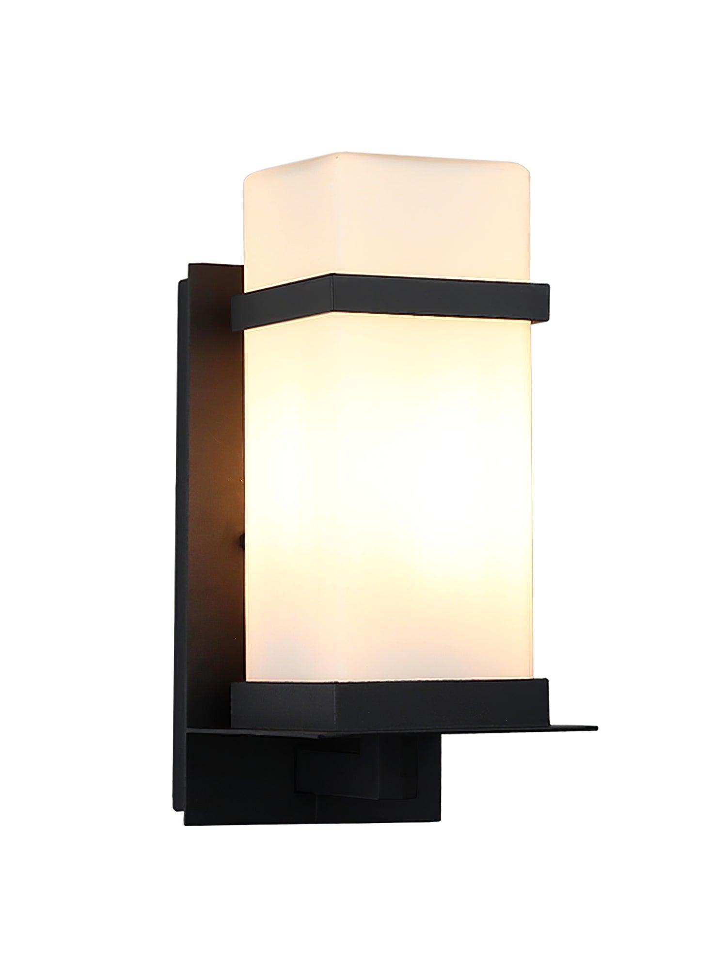 Outdoor Wall Light - Modern Metal Lamp with Glass Shade for Garden