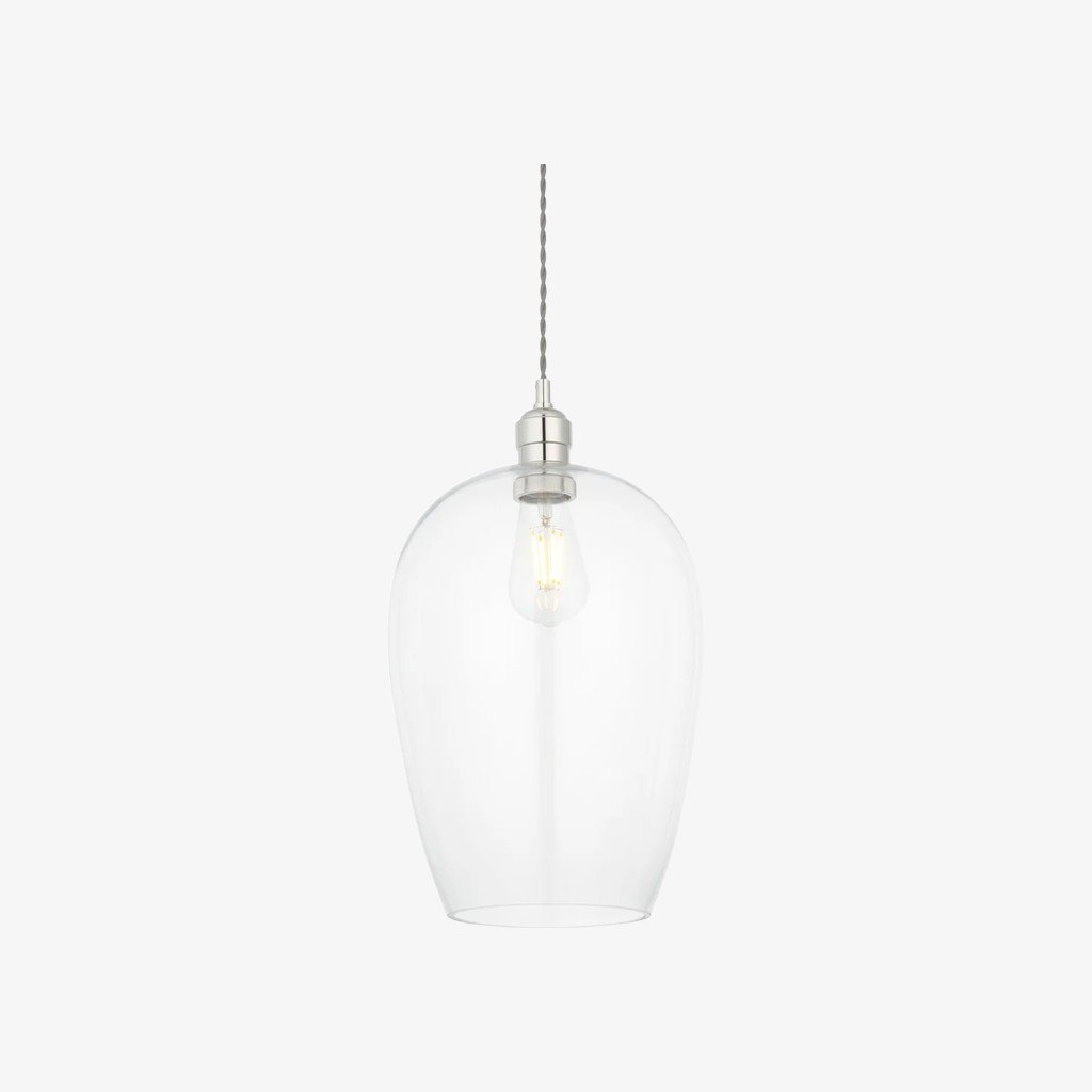 Clarione Height-Adjustable Glass Pendant Light - Classic Art Deco Light