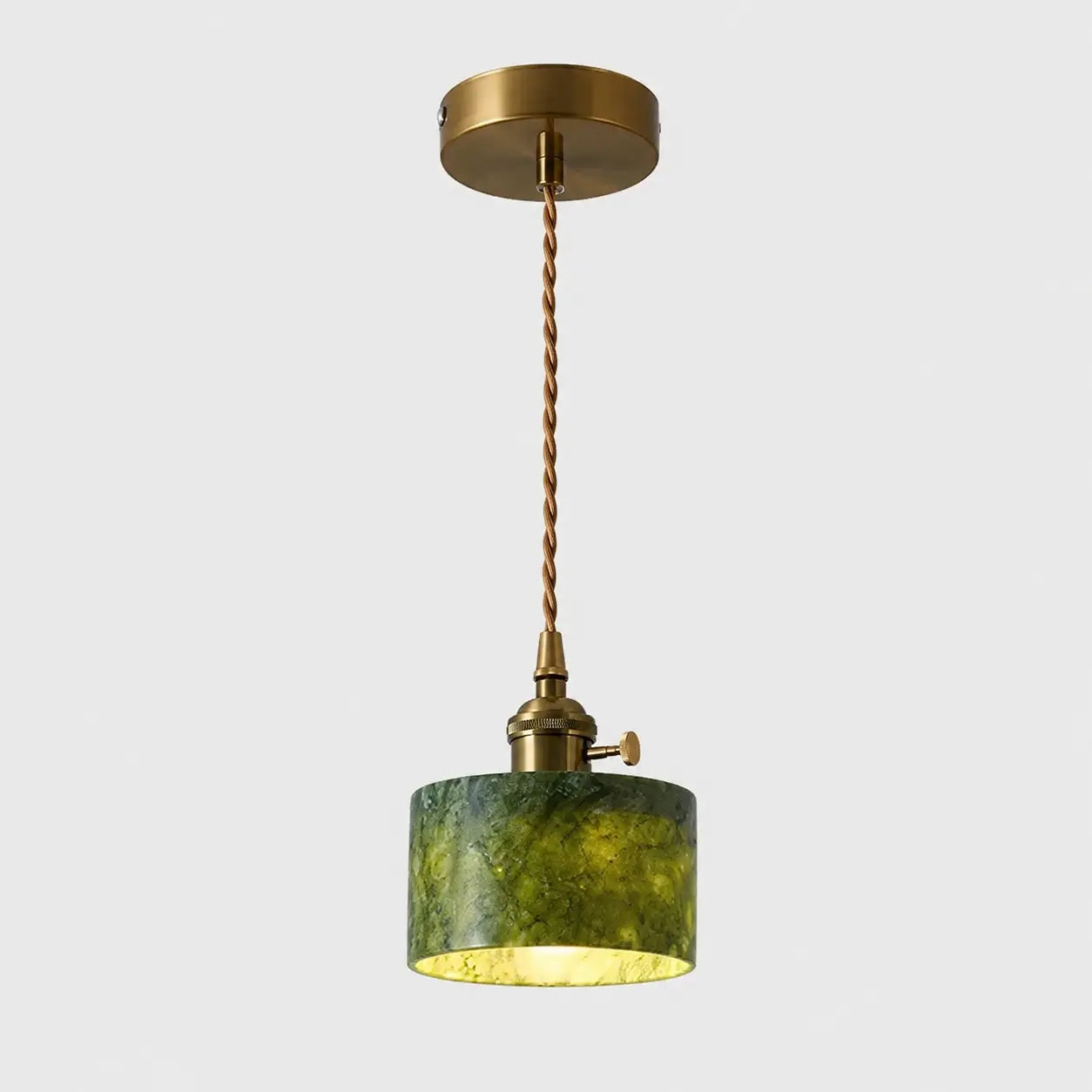 Jade stone pendant light with socket switch