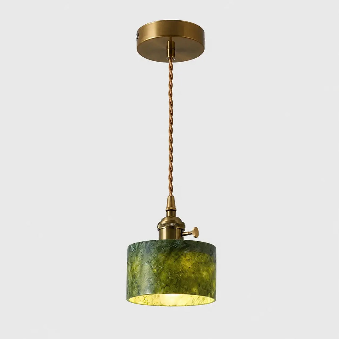 Jade stone pendant light with socket switch