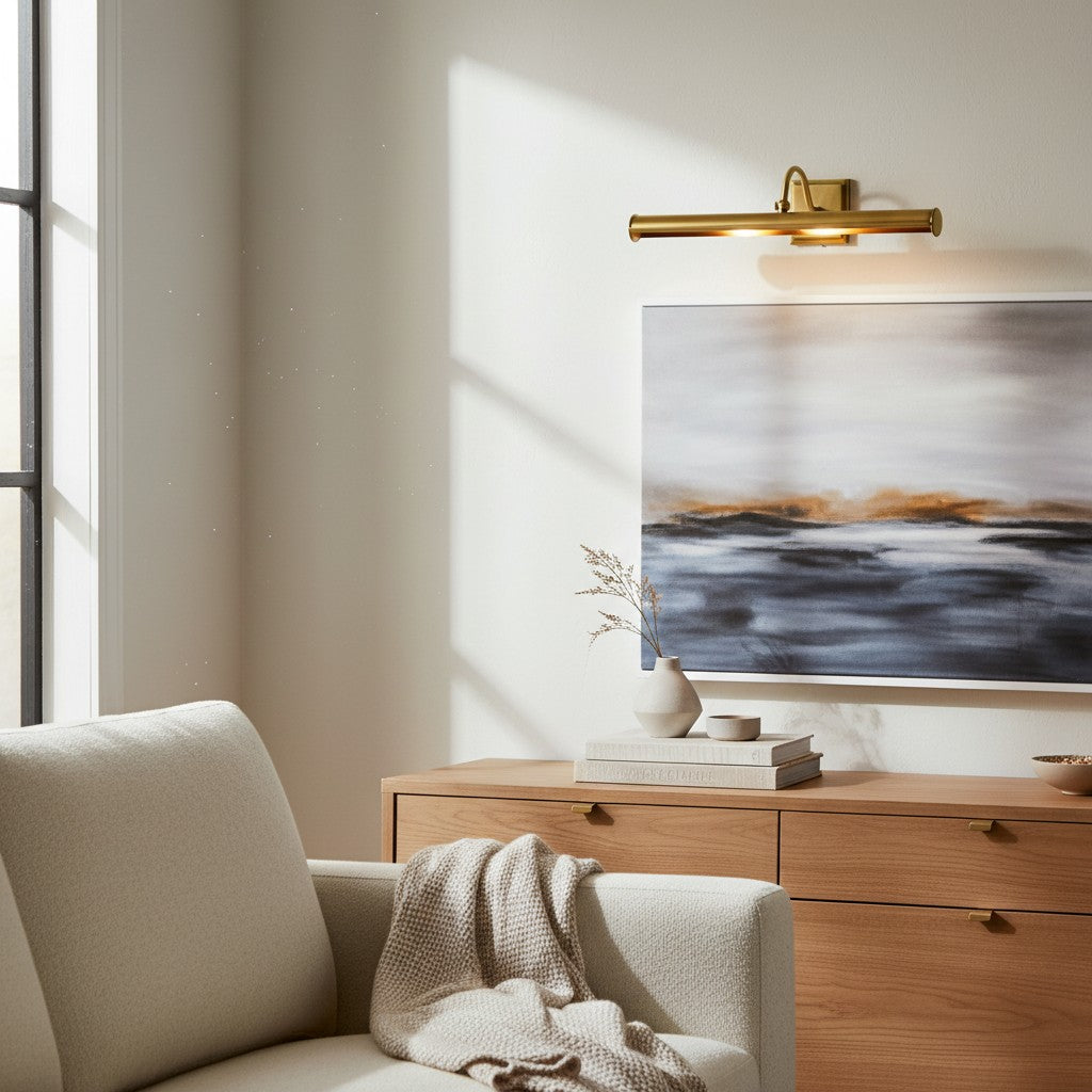 Serena Slim Hood Sconce - Transitional Style Art Lighting For Living Room