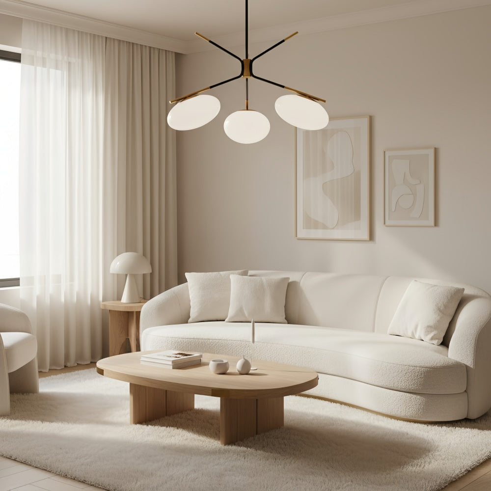 Brimush Flattened-Globe Pendant Lamp – Minimalist Architectural Form