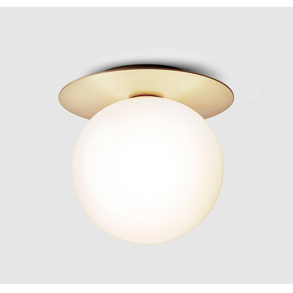 Glass Orb Ceiling Light - Modern Metal Ball Ceiling Lamp for Hallway