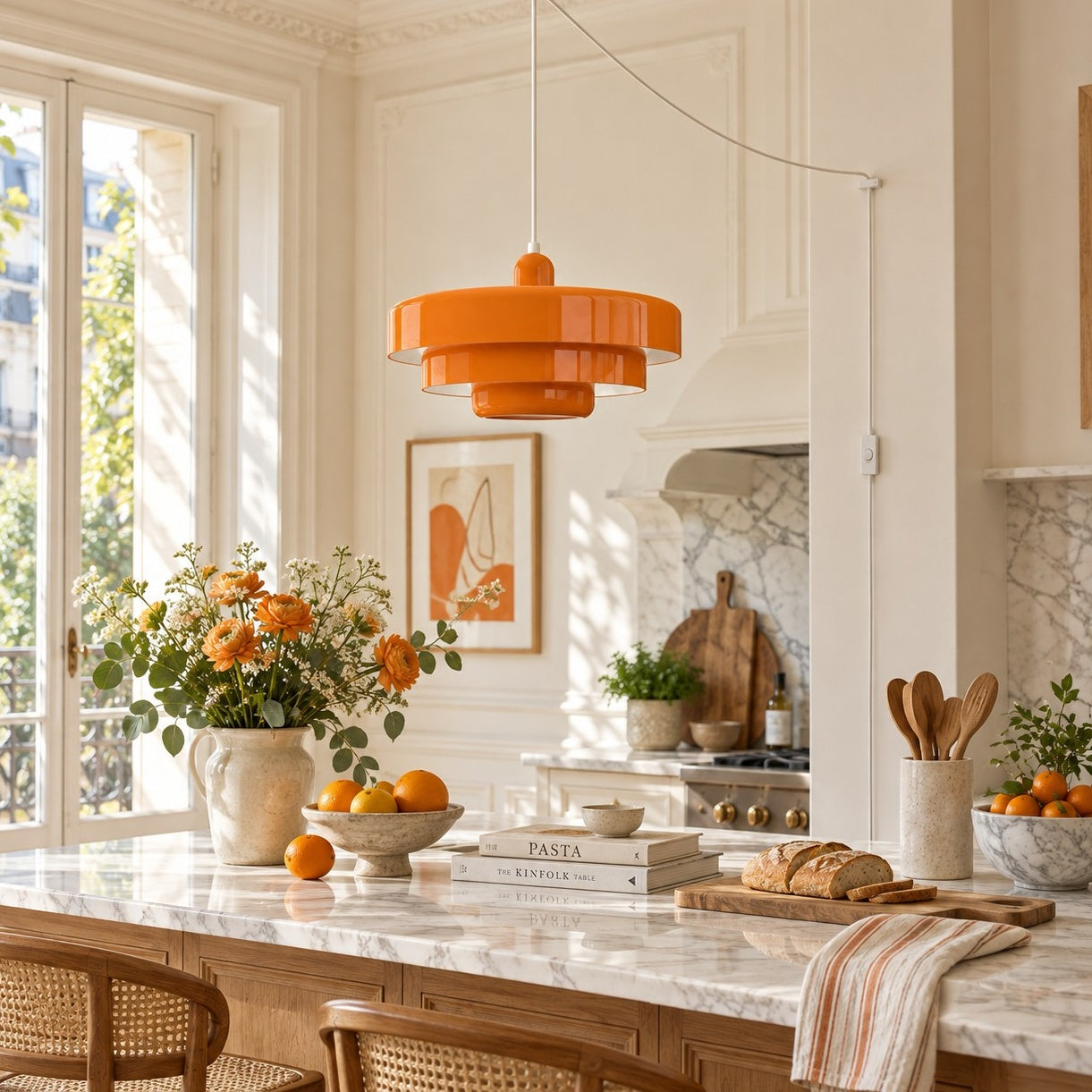 Retro Bauhaus Plug-In Pendant Light