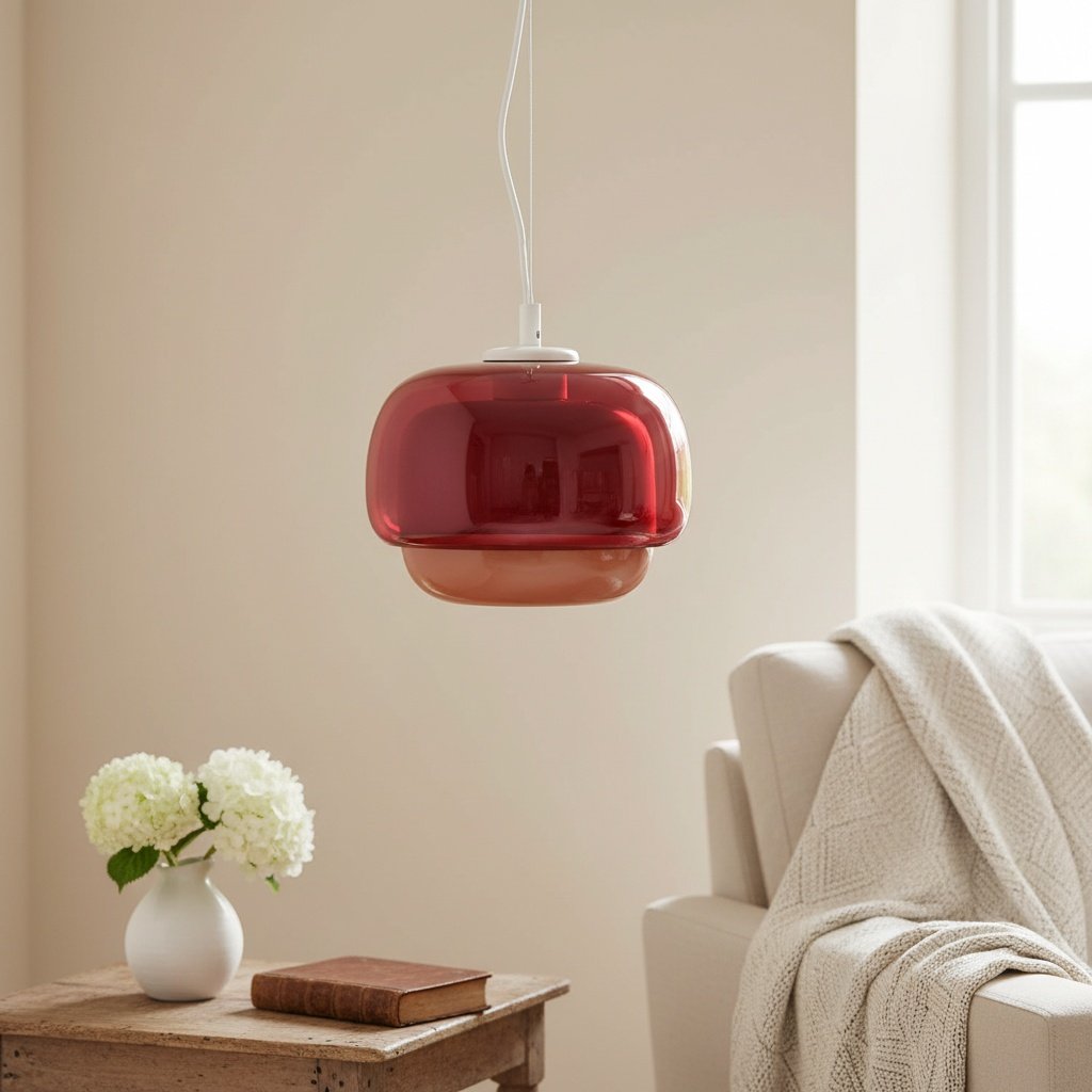 Clinco Modern Mushroom Pendant Light - Colored Glass Hanging Light