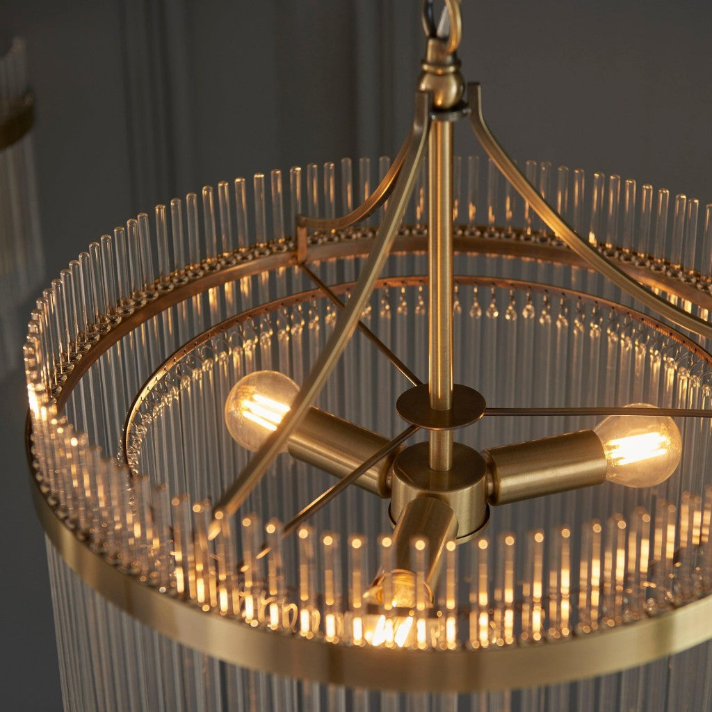 RibGlow Pendant Light – Trio Pendant with Elegant Glass Rods for Dining or Hallway