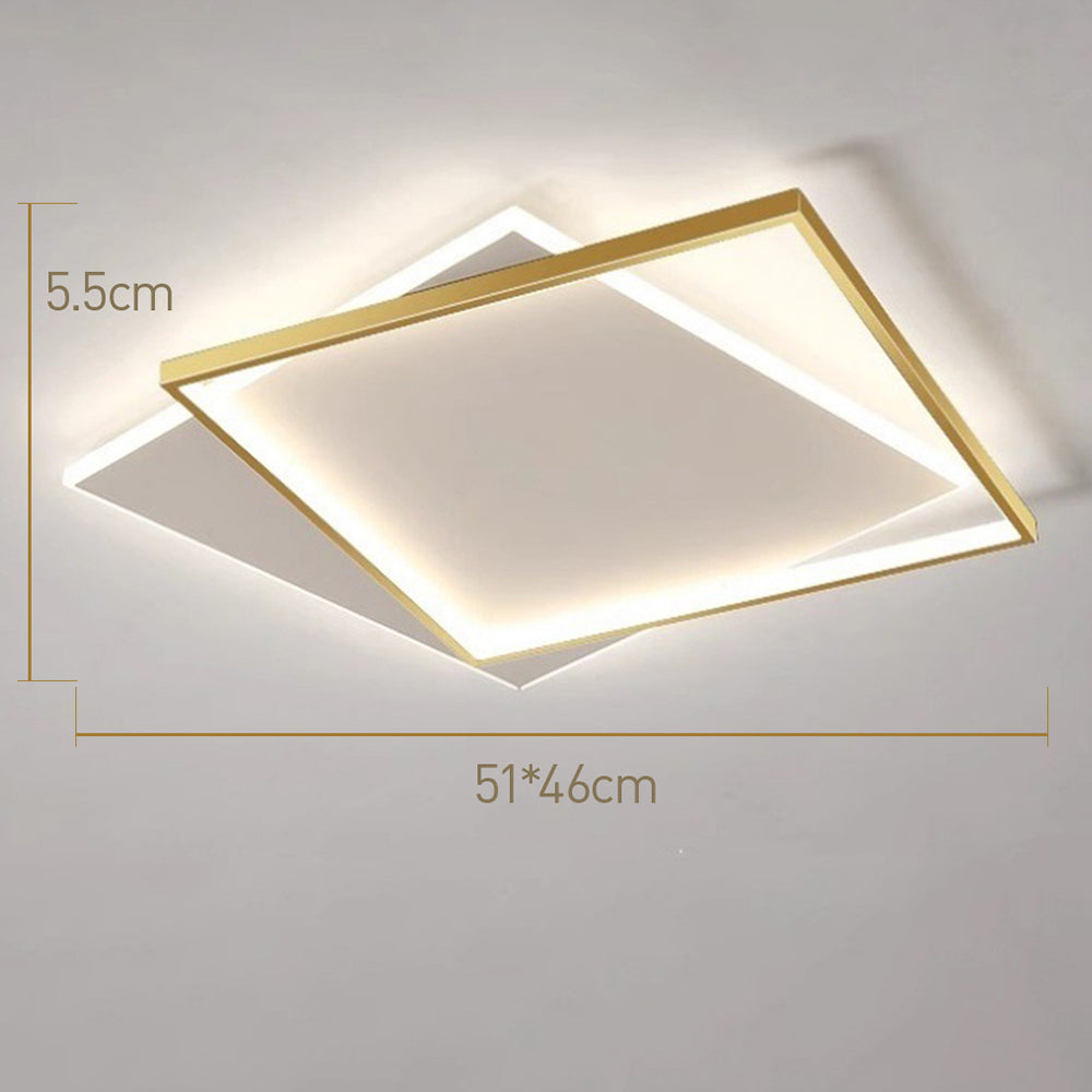 Gold Black Ceiling Light - Contemporary LED Living Room Lighting
