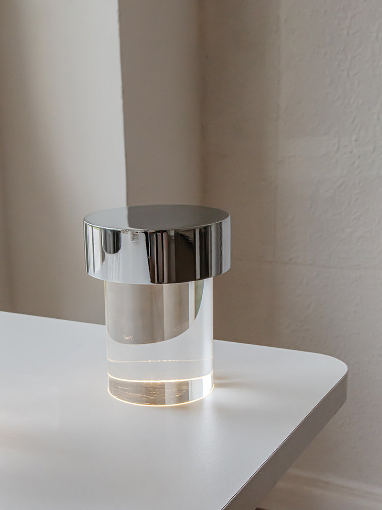 Tragbare Tischlampe – wiederaufladbare Glaslampe für Wohnzimmer und Schreibtisch