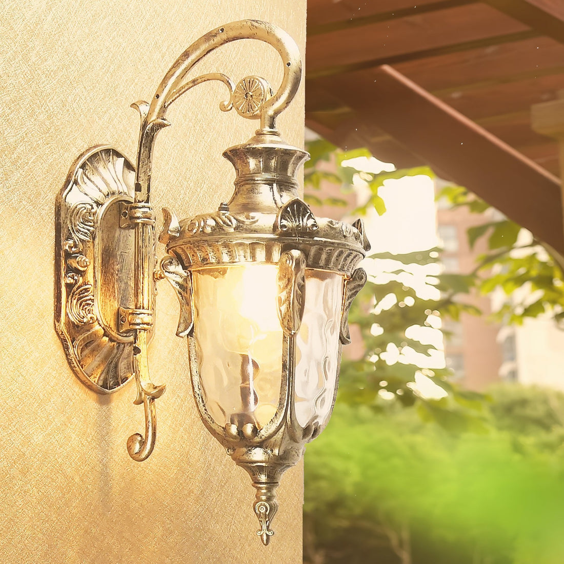 Heritage Outdoor Wall Lamp - Vintage Brass Light for Garden & Patio