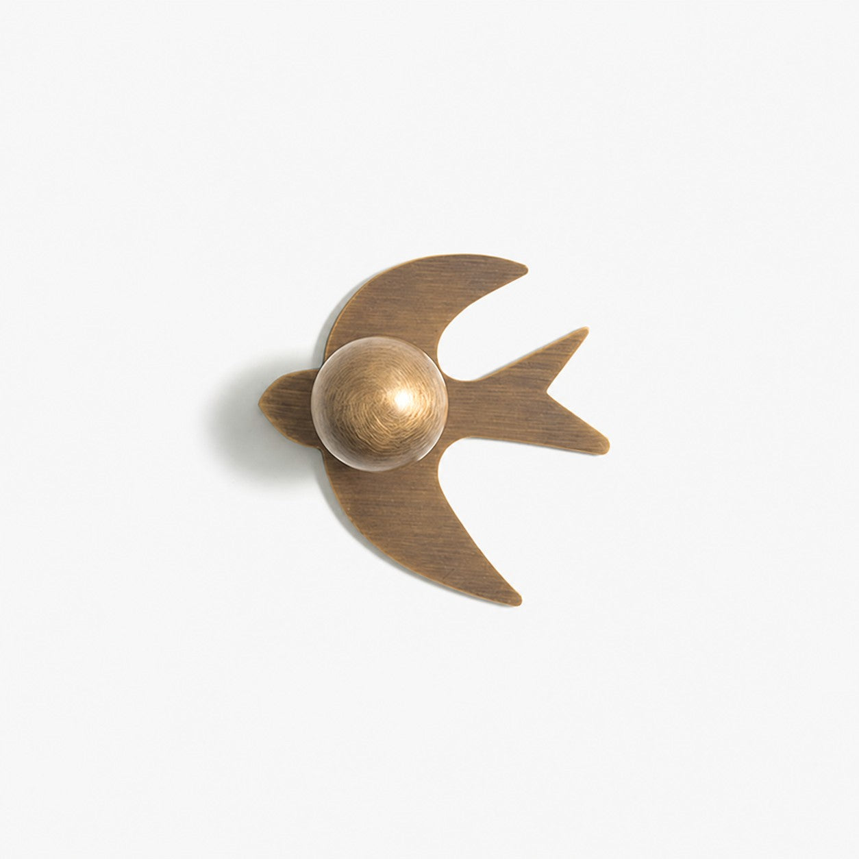 Antique brass swallow-shaped solid brass cabinet knob