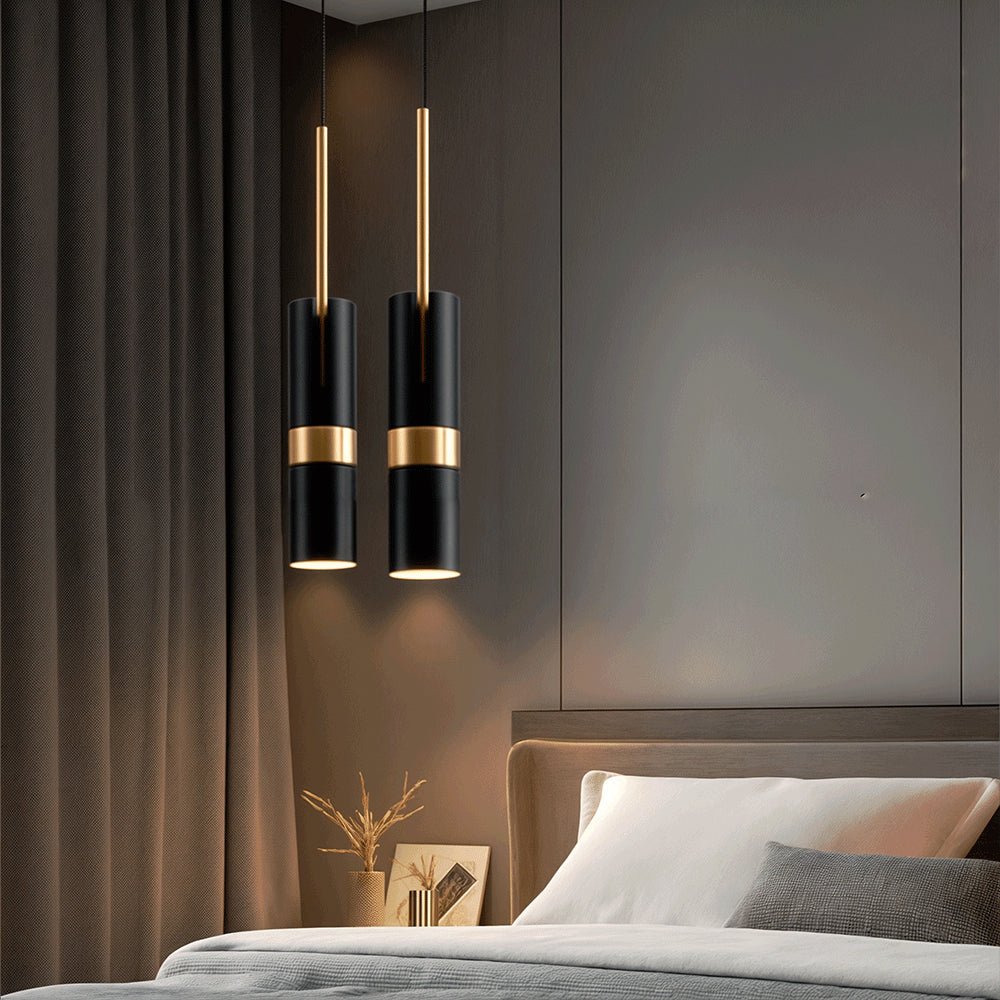 Black And Gold Metal Hardwired Pendant Light